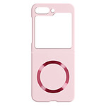 Avizar Coque MagSafe pour Samsung Galaxy Z Flip 5 Rigide Design Fin  Rose