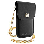 HELLO KITTY Pochette Téléphone Bandoulière Chaîne métallique Noir