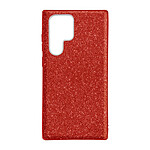 Avizar Coque pour Samsung S22 Ultra Paillette Amovible Silicone Semi-rigide rouge