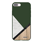 Evetane Coque iPhone 7 Plus / 8 Plus Silicone Liquide Douce vert kaki Marbre et Bois Graphique