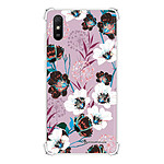 LaCoqueFrançaise Coque Xiaomi Redmi 9A Silicone antichocs Solides coins renforcés  transparente Motif Fleurs parme