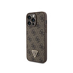 Guess Coque pour Apple iPhone 15 Pro Max Triangle Strass 4G Marron