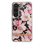 Avizar Coque pour Samsung Galaxy S23 Dos Rigide Contour Souple Design Fleurs Roses