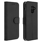 Avizar Housse Samsung Galaxy A8 Etui Folio Clapet Portefeuille Support Stand - noir