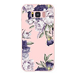 LaCoqueFrançaise Coque Samsung Galaxy S8 Silicone Liquide Douce rose pâle Pivoines Violettes