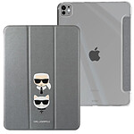 Karl Lagerfeld Étui pour iPad Air 4 , Air 5 et Pro 11 Clapet Support Multiposition Gris