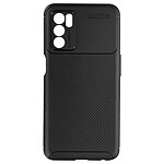 Avizar Coque Oppo A16 et A16s Carbone Souple Bord surélevé Noir