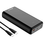 Swissten Batterie Externe 30000mAh 2x USB Quick Charge 2.0 + USB-C Power Delivery Câble USB-C 1m  Noir