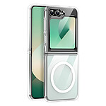 Avizar Coque MagSafe pour Samsung Z Flip 6 Rigide Contour Souple Renforcé Transparent