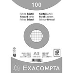 EXACOMPTA Paquet 100 Fiches Bristol Quadrillé 5x5 non Perforé 148x210mm - Blanc x 10