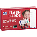 OXFORD Pack 80 Fiches Bristol Flash 2.0 - 75 x 125 mm Ligné Cadre Rouge