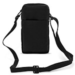 Avizar Etui Ceinture Smartphone Passant Ceinture Mousqueton Lanière 2 Poches noir