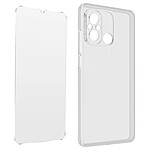 Avizar Coque pour Xiaomi Redmi 12C Silicone Gel et Verre Trempé 9H Transparent