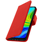 Avizar Étui pour Xiaomi Redmi Note 9 Clapet Portefeuille Support Vidéo  Rouge