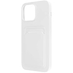 Avizar Coque pour iPhone 14 Pro Max Silicone Souple Porte-carte Fine Légère  blanc