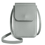 Avizar Pochette Bandoulière Smartphone avec Rangement carte Sangle 135cm  gris