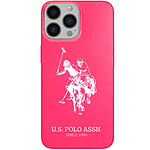 U.S Polo Coque pour iPhone 13 Pro Big Horse Antichoc Bords Surélevés Rose