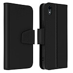 Avizar Housse Apple iPhone XR Cuir Porte-carte Fonction Support Premium noir