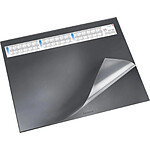 LÄUFER Sous-mains rabat transparent DURELLA DS 400 x 530 mm avec calendrier Noir