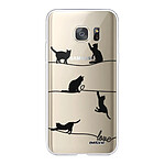 Evetane Coque Samsung Galaxy S7 360 intégrale transparente Motif Chat Lignes Tendance