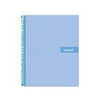 LIDERPAPEL Cahier spirale crafty A4 240p 90g quadrillé 5mm microperforé 4 trous -Bleu Ciel