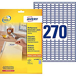 AVERY Boite de 6750 Etiquettes laser enlevable 17,8x10 mm sur 25 Feuilles A4 Blanc