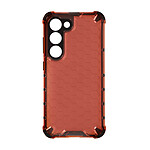 Avizar Coque pour Samsung Galaxy S23 Antichoc Coins Renforcés Design Nid d'Abeille  Rouge