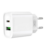 XO Chargeur Mural iPhone USB et USB-C 20W avec Lightning Blanc