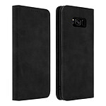 Avizar Housse Galaxy S8 Étui Porte-cartes Fonction Support Coque Silicone Gel noir