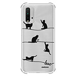 Evetane Coque Xiaomi Redmi 9T anti-choc souple angles renforcés transparente Motif Chat Lignes