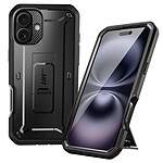 Supcase Coque Intégrale pour iPhone 16 Plus Antichoc Béquille Support Noir