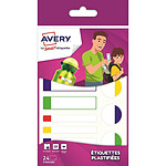 AVERY Sachet de 24 étiquettes plastifiées basiques couleurs assories