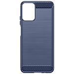 Avizar Coque pour Motorola Moto G34 5G Flexible Effet Carbone et Brossé Bleu