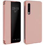 Avizar Housse Huawei P30 Étui Grande Fenêtre Translucide Coque Rigide rose gold