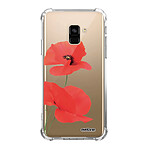 Evetane Coque Samsung Galaxy A8 2018 anti-choc souple angles renforcés transparente Motif Coquelicot