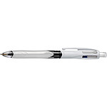 BIC Stylo bille 4 couleurs Multifonction 3+1 Mine 0,7 mm + gomme. Gris x 12