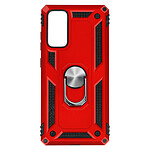 Avizar Coque Samsung Galaxy S20 FE Antichoc Bi-matière Bague Support Vidéo rouge