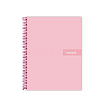 LIDERPAPEL Cahier spirale crafty A4 240p 90g quadrillé 5x5mm microperforé 4 trous - Rose