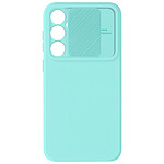 Avizar Coque pour Samsung Galaxy S23 FE Silicone Cache Caméra Coulissant Turquoise