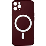 Avizar Coque MagSafe pour iPhone 11 Pro Soft Touch Finition Mate Bords Surélevés  bordeaux