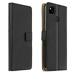 Avizar Housse Google Pixel 4A Cuir Véritable Porte-carte Support Vidéo Noir