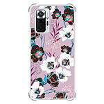 LaCoqueFrançaise Coque Xiaomi Redmi Note 10 Pro Silicone antichocs Solides coins renforcés  transparente Motif Fleurs parme