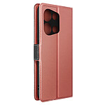 Avizar Étui pour Oppo Reno 8 Pro 5G Portefeuille Support Finition Striée Ultra-Slim  Rose / Gris