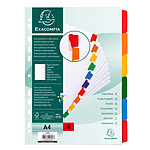 EXACOMPTA Jeu d'intercalaire 6 positions en carte blanche 170g, onglets Mylar®. Format A4. x 20