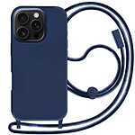 Avizar Coque Cordon Semi Rigide Soft touch pour iPhone 16 Pro Bleu Nuit