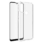 Avizar Coque Motorola Moto G10, G30 et G20 Souple et Verre Trempé 9H Transparent / noir