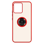 Avizar Coque pour Realme C30 Bi-matière Bague Métallique Support Vidéo  rouge