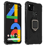 Avizar Coque Google Pixel 4A Flexible Antichoc Bague Métallique Support Vidéo Noir