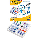 BIC Class pack de 72 Feutres tableau blanc effaçable à sec 1721 Pointe Fine Ogive Assorties