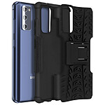 Avizar Coque Samsung Galaxy S20 FE Protection Bi-matière avec Béquille Support Noir